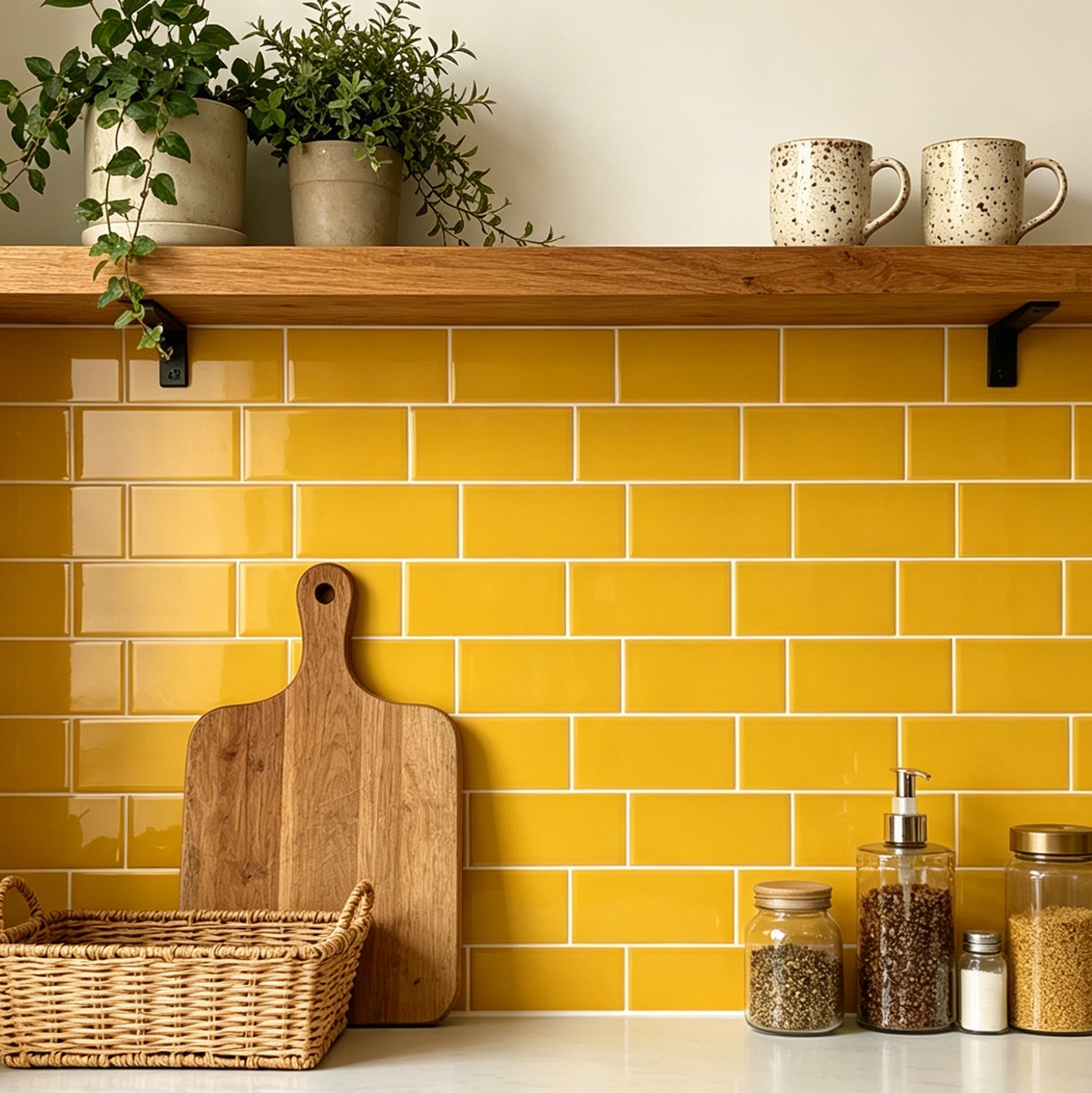 Kitchen Queen - 5/10/20pcs Bright Yellow Subway Peel and