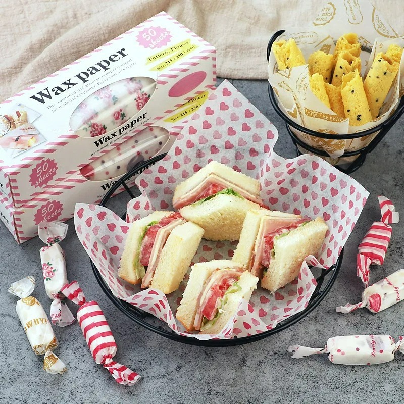 Kitchen Paper For Baking - 50PCS Food Grade Greaseproof Paper, Printed