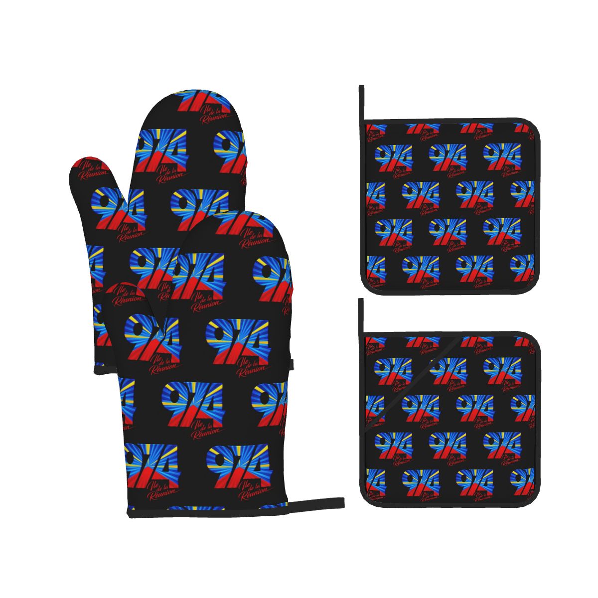 Kitchen Baking Island - 974 Reunion Island Flag Oven Mitts