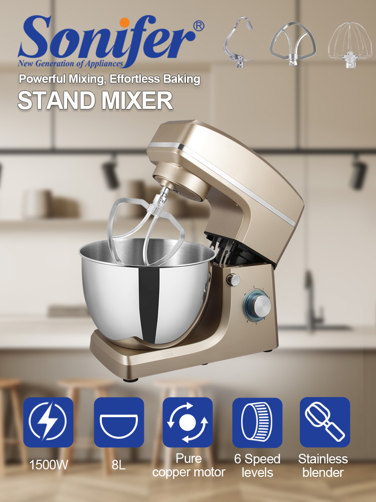 Stand Mixer Bowl - Stand Mixer Sonifer SF-8066 1500W 8L