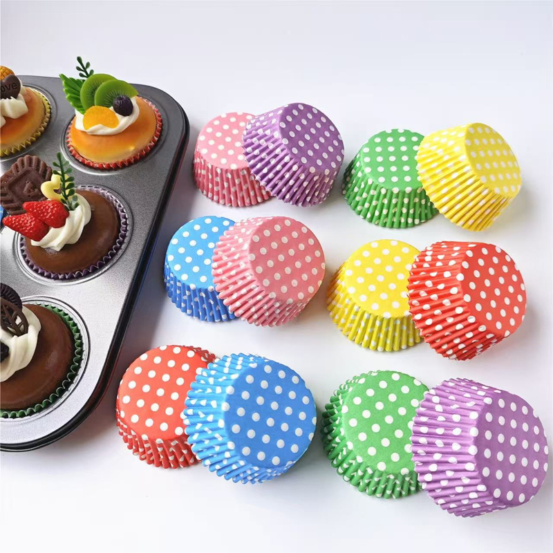 100Pcs Polka Dot Cake Paper Li - Kitchen Paper For Baking review and price