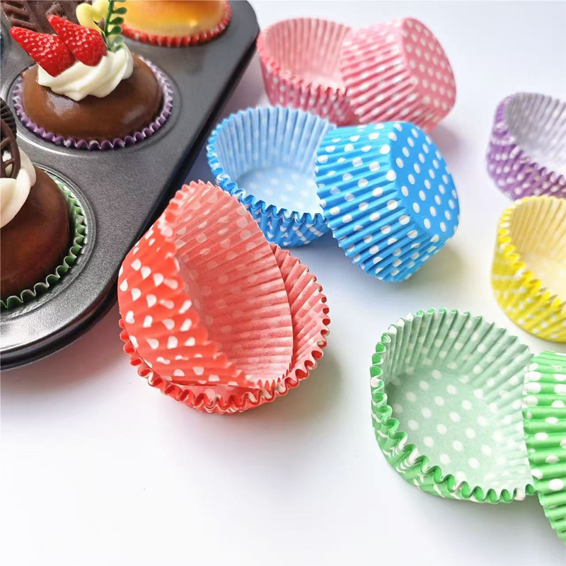 100Pcs Polka Dot Cake Paper Li - Kitchen Paper For Baking review and price