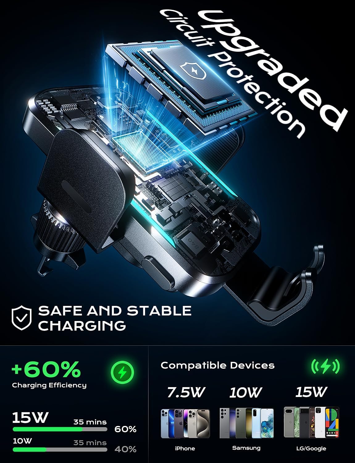 UYUXIO Wireless Car Charger Su - Cooling Rack Wire review and price