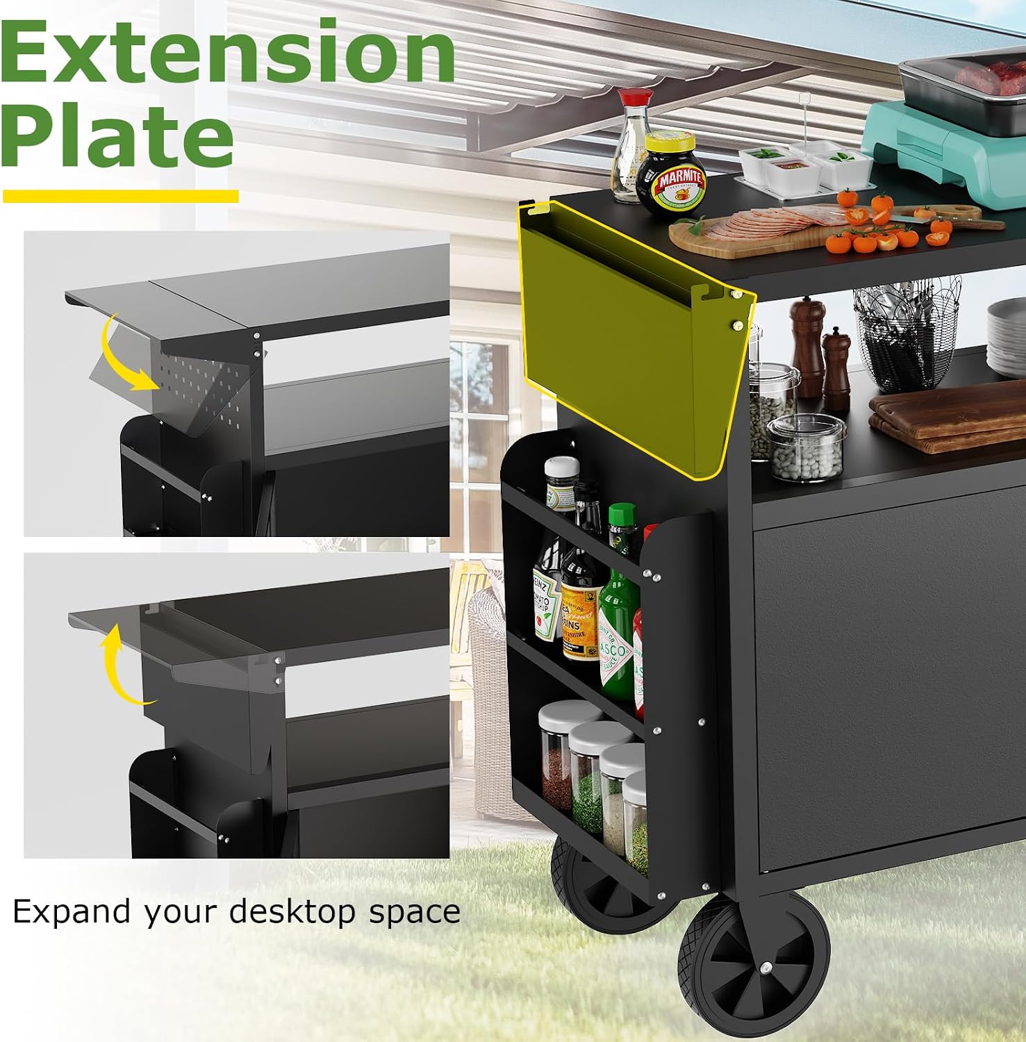 Outdoor Grill Cart Table With  - Kitchen Queen review and price