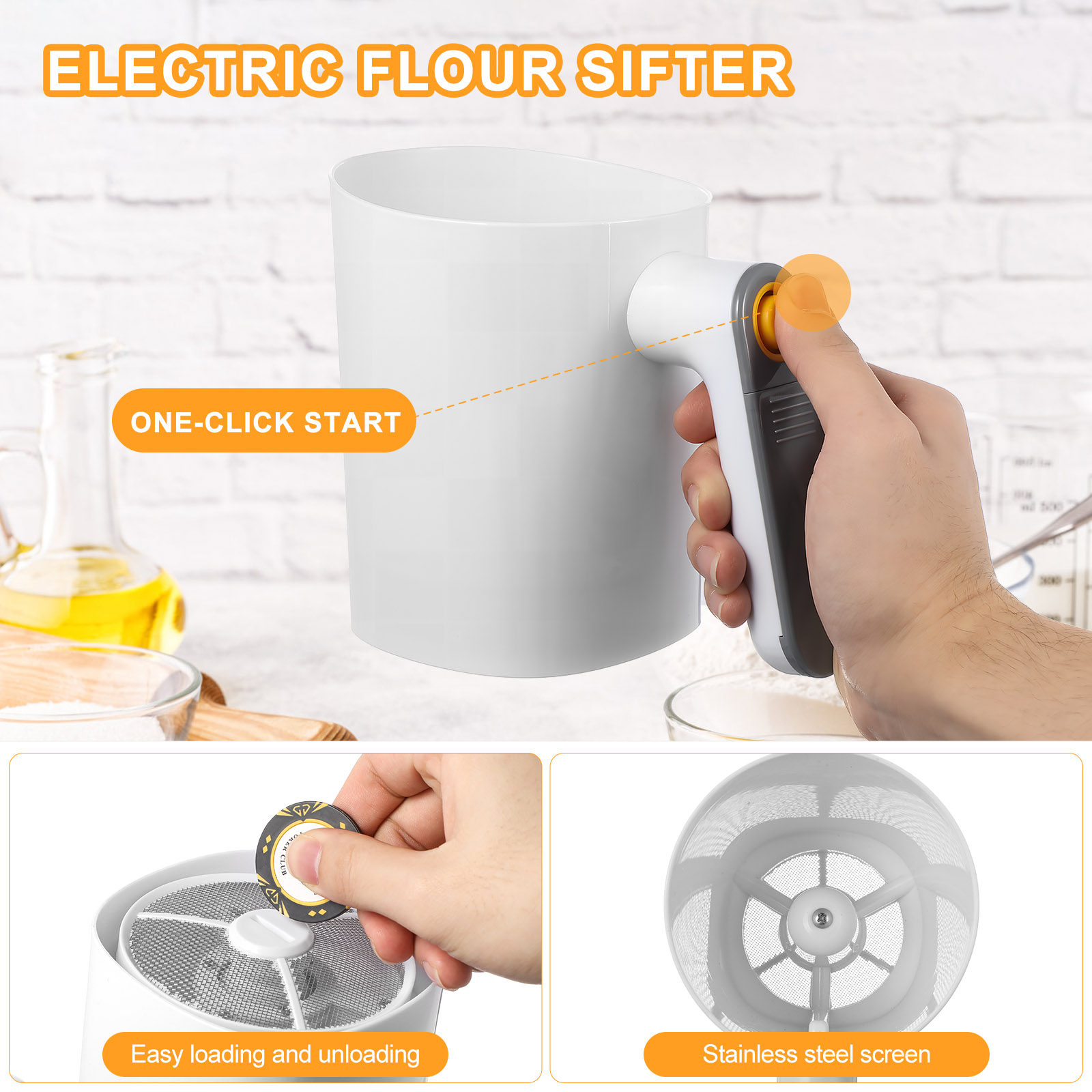 Electric Flour Sifter Handheld - Baking Powder Kitchen review and price