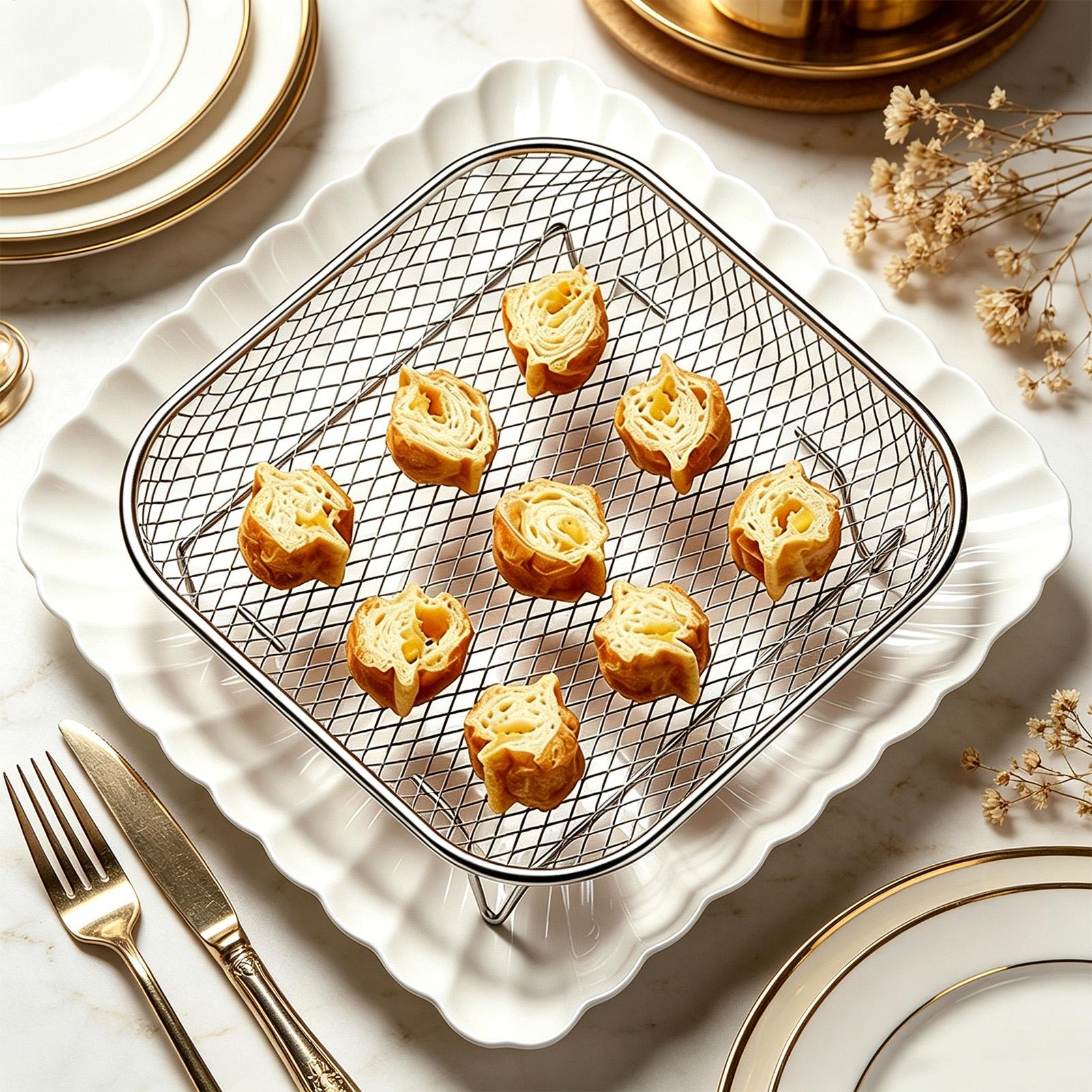Stackable Air Fryer Grill Rack - Kitchen Baking Tray Rack review and price