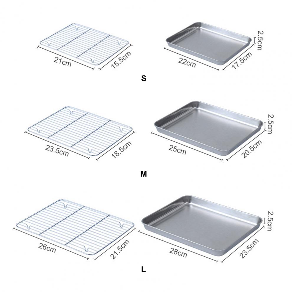 1 Set Stainless Steel Oven Bak - Kitchen Baking Tray Rack review and price