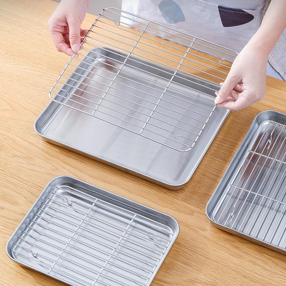 1 Set Stainless Steel Oven Bak - Kitchen Baking Tray Rack review and price
