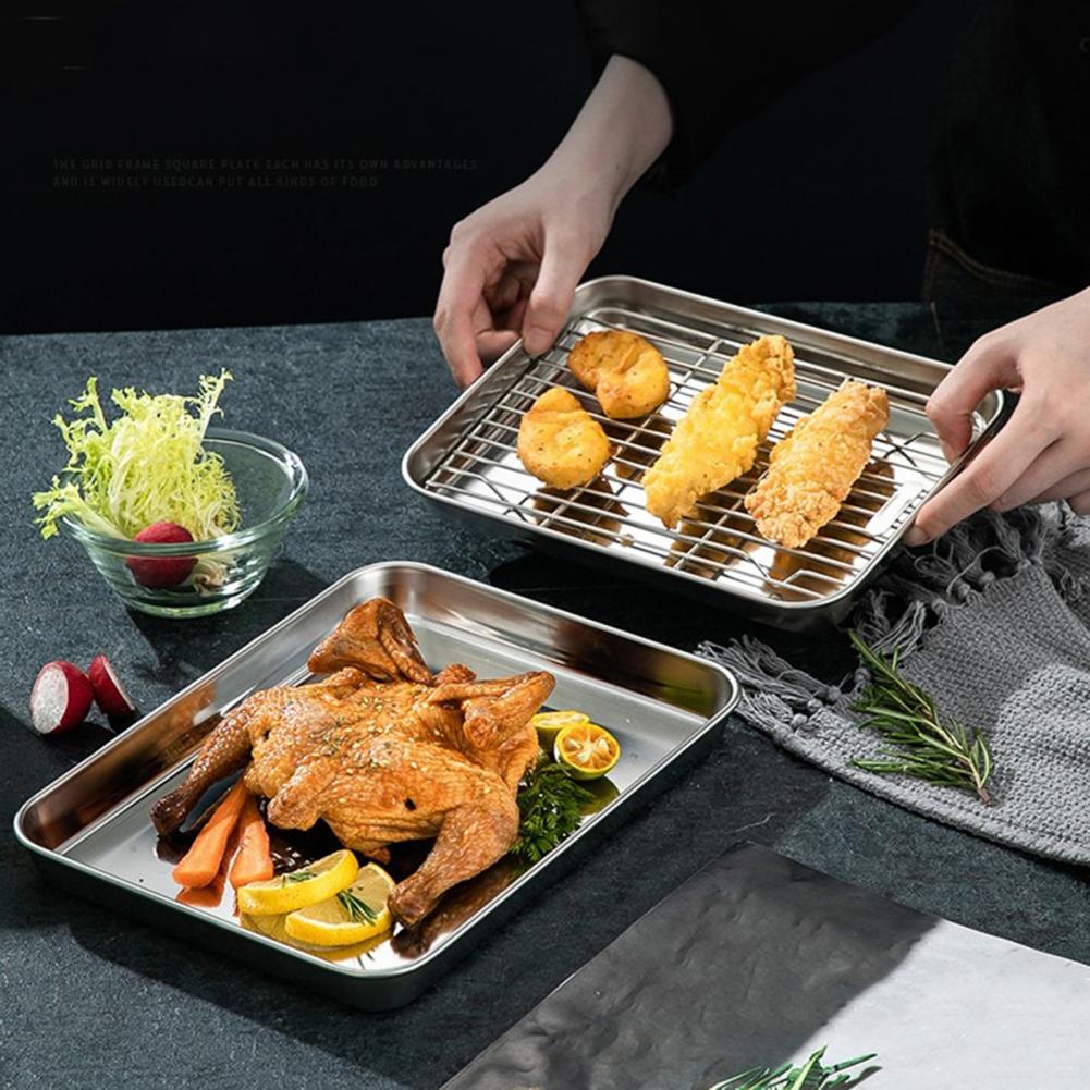 1 Set Stainless Steel Oven Bak - Kitchen Baking Tray Rack review and price