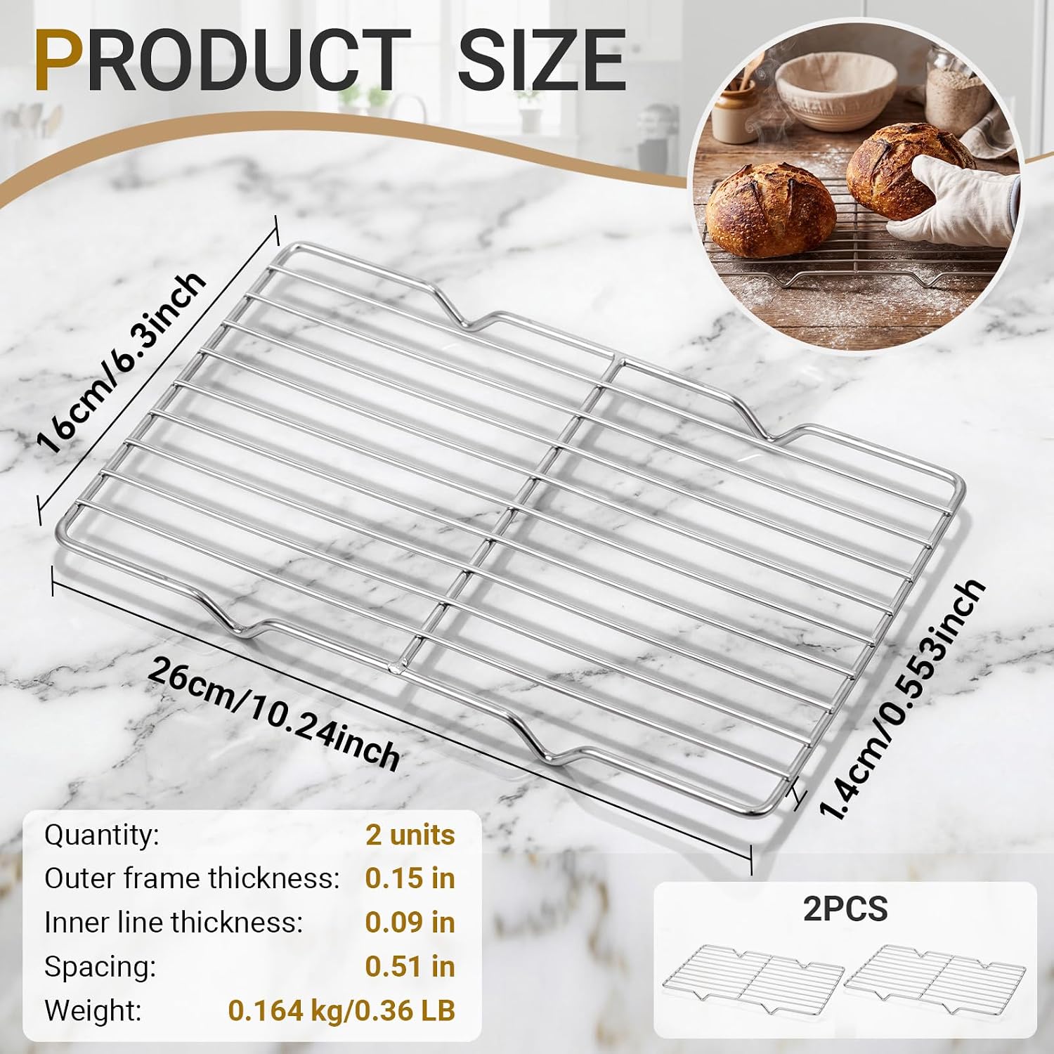 2 Pack Cooling Racks, 5L x 10. - Cooling Rack Wire review and price