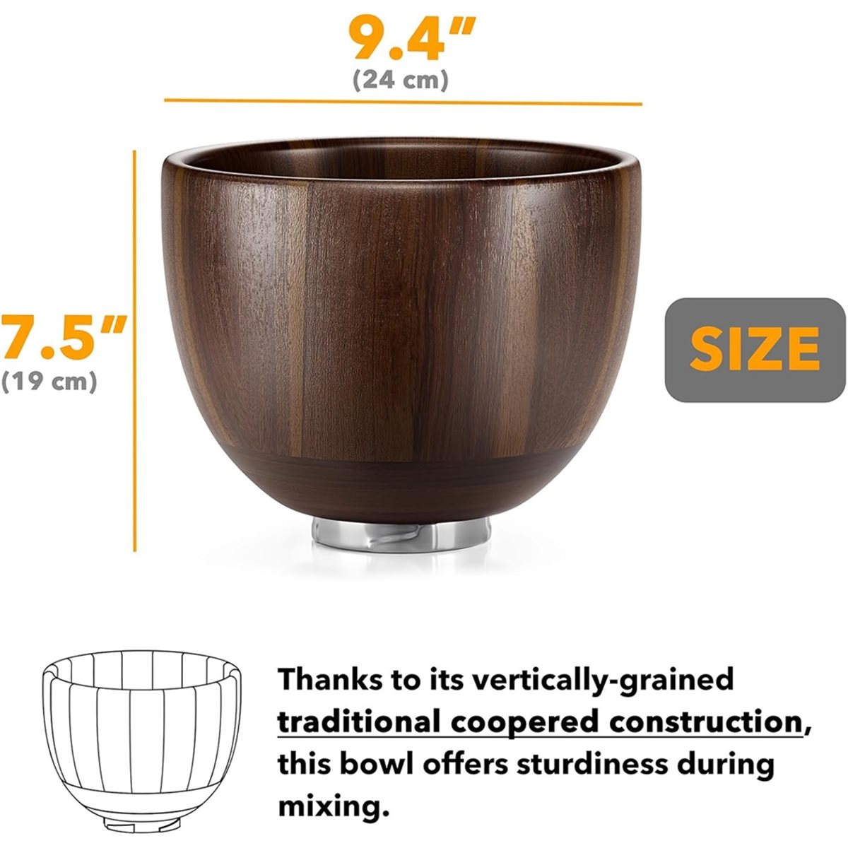 (A25M) Wooden Bowl Mixer - for - Stand Mixer Bowl review and price
